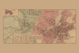 Salem and South Danvers Villages Massachusetts 1856 Old Town Map Custom Print - Essex Co.