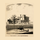 Henry Esq. Residence Illinois 1860 - Old Town Map Custom Print - Henry Co.