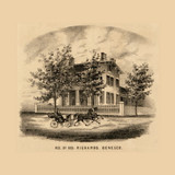 George Richards Residence Illinois 1860 - Old Town Map Custom Print - Henry Co.