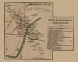 Mechanic Falls, Minot, Maine 1858 Old Town Map Custom Print - Androscoggin Co.