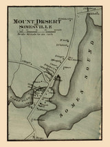 Mount Desert or Somesville, Maine 1860 Old Town Map Custom Print - Hancock Co.