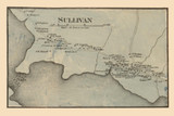Sullivan Village, Maine 1860 Old Town Map Custom Print - Hancock Co.