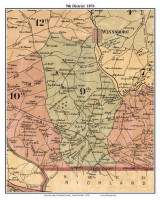 9th District, South Carolina 1876 Old Town Map Custom Print - Fairfield Co.