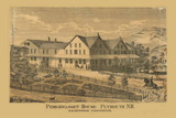 Pemigewasset House, Plymouth, New Hampshire 1860 Old Town Map Custom Print - Grafton Co.