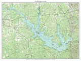 Sam Rayburn Reservoir 1986 - Custom USGS Old Topo Map - Texas
