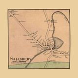 Sailisbury Village, Vermont 1857 Old Town Map Custom Print - Addison Co.