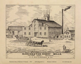 Manchester Hosiery Mills, Factory Point 1876- from the Burgett & Co Vermont State Atlas - Old Map Reprint 77b