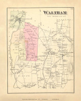 Waltham, Vermont 1871 Old Town Map Reprint - Addison Co. 19