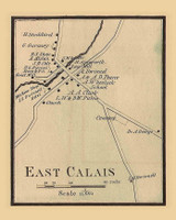 East Calais Village, Calais, Vermont 1858 Old Town Map Custom Print - Washington Co.