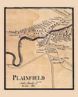 Plainfield Village, Vermont 1858 Old Town Map Custom Print - Washington Co.