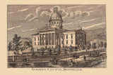 Vermont Capitol, Montpelier, Vermont 1858 Old Town Map Custom Print - Washington Co.