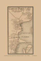 Cotuit Port - Barnstable Massachusetts 1858 Old Town Map Custom Print - Barnstable Co.