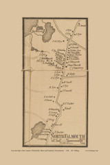 North Falmouth Village - Massachusetts 1858 Old Town Map Custom Print - Barnstable Co.
