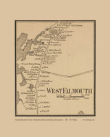 West Falmouth Village - Massachusetts 1858 Old Town Map Custom Print - Barnstable Co.