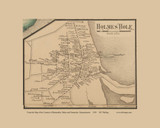 Holmes Hole Village - Tisbury Massachusetts 1858 Old Town Map Custom Print - Dukes Co.