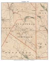 Tyringham, 1891 - Old Town Map Reprint - Berkshire Co. - 1891 Atlas of Massachusetts