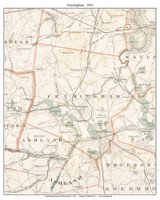 Framingham, 1891 - Old Town Map Reprint - Middlesex Co. - 1891 Atlas of Massachusetts