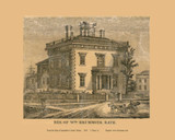 William Drummond Residence, Bath, Maine 1858 Old Town Map Custom Print - Sagadahoc Co.