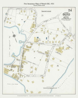 Watch Hill, Rhode Island 1921 - Old Map Westerly Rhode Island Fire Insurance