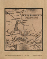 South Marshfield Village, Marshfield, Massachusetts 1857 Old Town Map Custom Print - Plymouth Co.