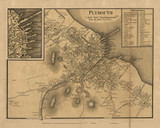 Plymouth Village, Massachusetts 1857 Old Town Map Custom Print - Plymouth Co.