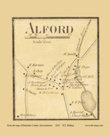 Alford Village - Alford Massachusetts 1858 Old Town Map Custom Print - Berkshire Co. Alford Village - Alford Massachusetts 1858 Old Town Map Custom Print - Berkshire Co.