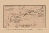 North Amherst, Amherst, Massachusetts 1860 Old Town Map Custom Print - Hampshire Co.