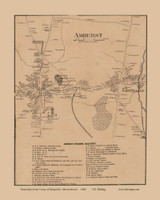 Amherst Village (with Business Directory), Amherst, Massachusetts 1860 Old Town Map Custom Print - Hampshire Co.