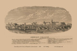 Amherst College, Amherst, Massachusetts 1860 Old Town Map Custom Print - Hampshire Co.