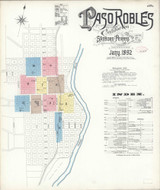 Paso Robles California 1892 - Fire Insurance Index - Old Map Reprint