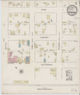 Redding California 1885 - Fire Insurance Index - Old Map Reprint