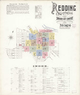 Redding California 1904 - Fire Insurance Index - Old Map Reprint