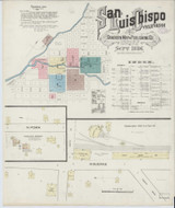 San Luis Obispo California 1886 - Fire Insurance Index - Old Map Reprint
