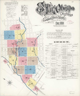 San Luis Obispo California 1891 - Fire Insurance Index - Old Map Reprint