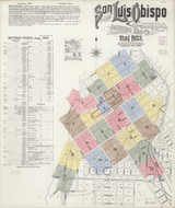 San Luis Obispo California 1905 - Fire Insurance Index - Old Map Reprint