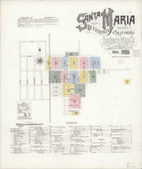 Santa Maria California 1906 - Fire Insurance Index - Old Map Reprint