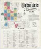 Mineral Wells Texas 1907 - Fire Insurance Index - Old Map Reprint Mineral Wells Texas 1907 - Fire Insurance Index - Old Map Reprint