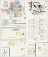 Paris Texas 1897 - Fire Insurance Index - Old Map Reprint