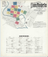 San Angelo Texas 1908 - Fire Insurance Index - Old Map Reprint San Angelo Texas 1908 - Fire Insurance Index - Old Map Reprint