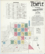 Temple Texas 1910 - Fire Insurance Index - Old Map Reprint