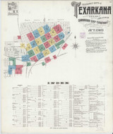 Texarkana Texas 1905 - Fire Insurance Index - Old Map Reprint Texarkana Texas 1905 - Fire Insurance Index - Old Map Reprint