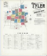 Tyler Texas 1907 - Fire Insurance Index - Old Map Reprint