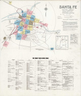 Santa Fe, New Mexico Fire Insurance 1930 Sheet 1 - Old Town Map Reprint Wild West