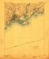 Bridgeport, CT 1893 (1912) USGS Old Topo Map Reprint 15x15 CT Quad 330983