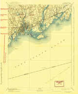 Bridgeport, CT 1893 (1941) USGS Old Topo Map Reprint 15x15 CT Quad 330987