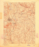 Danbury, CT 1892 (1912) USGS Old Topo Map Reprint 15x15 CT Quad 331005
