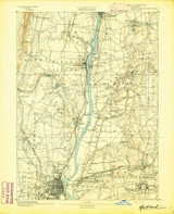 Hartford, CT 1892 (1892) USGS Old Topo Map Reprint 15x15 CT Quad 331048