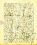 Meriden, CT 1892 (1892) USGS Old Topo Map Reprint 15x15 CT Quad 331057