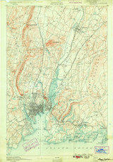 New Haven, CT 1892 (1892) USGS Old Topo Map Reprint 15x15 CT Quad 331085