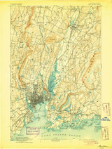 New Haven, CT 1892 (1905) USGS Old Topo Map Reprint 15x15 CT Quad 331089